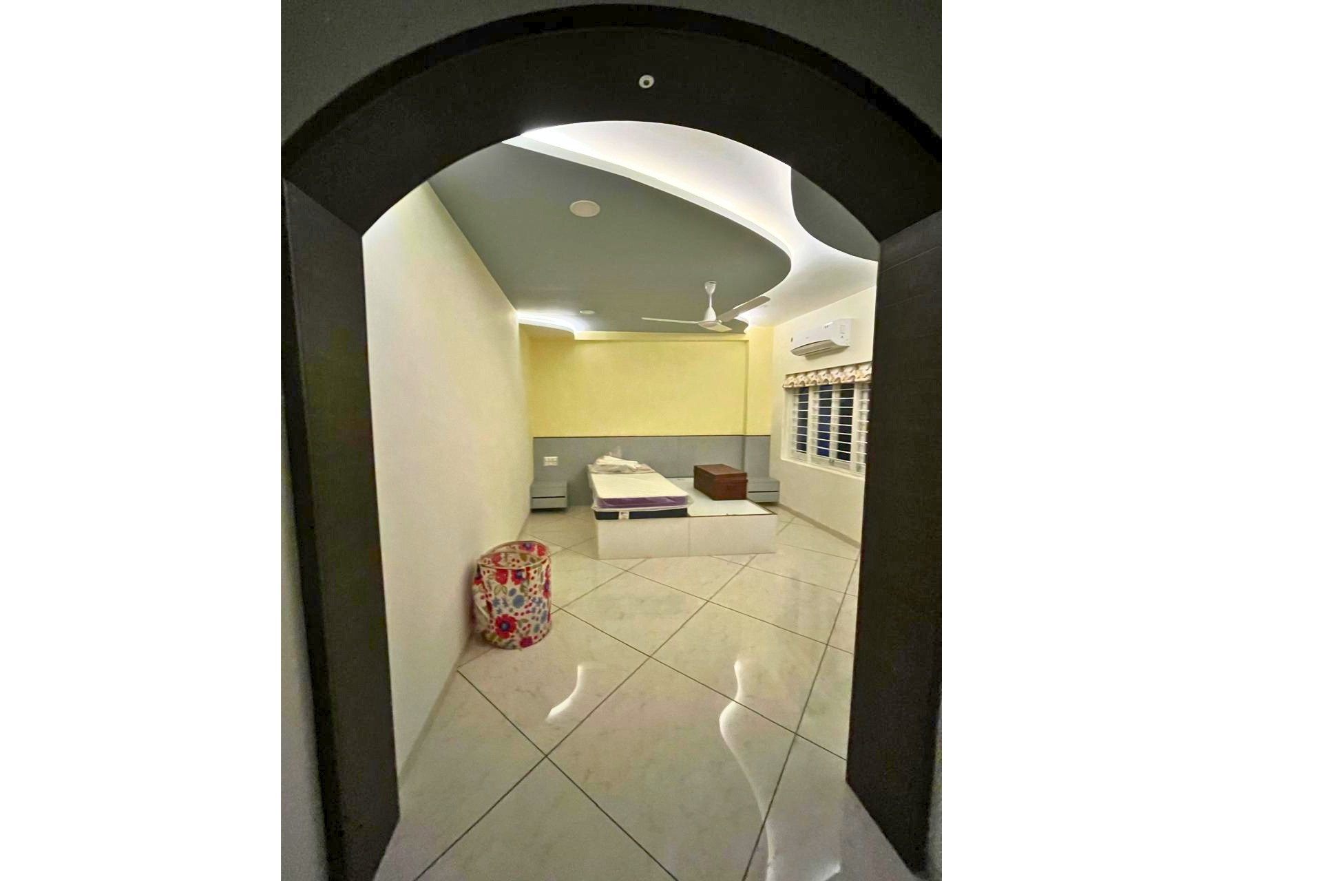 Arched passage view curved interior design 4BHK residence KBEX