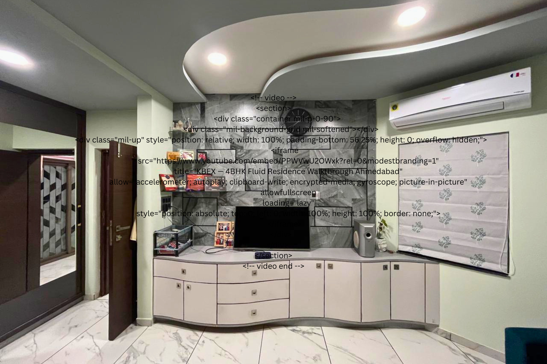 Entertainment wall storage unit TV unit design 4BHK interior KBEX