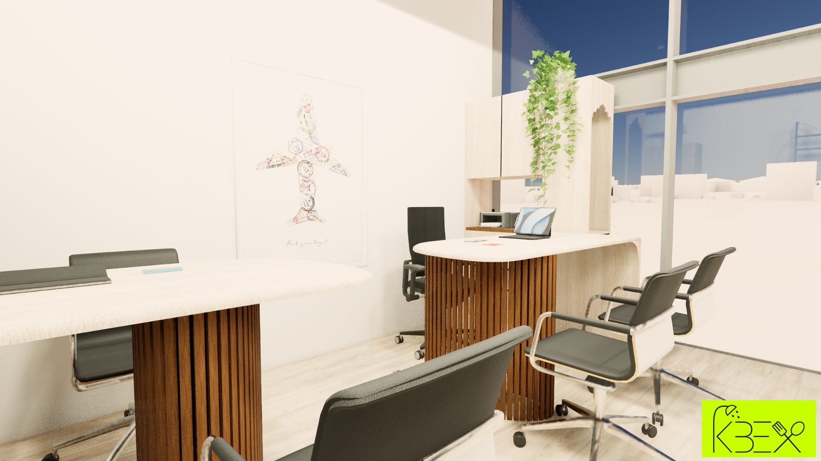 Travel office desk reception Motera KBEX