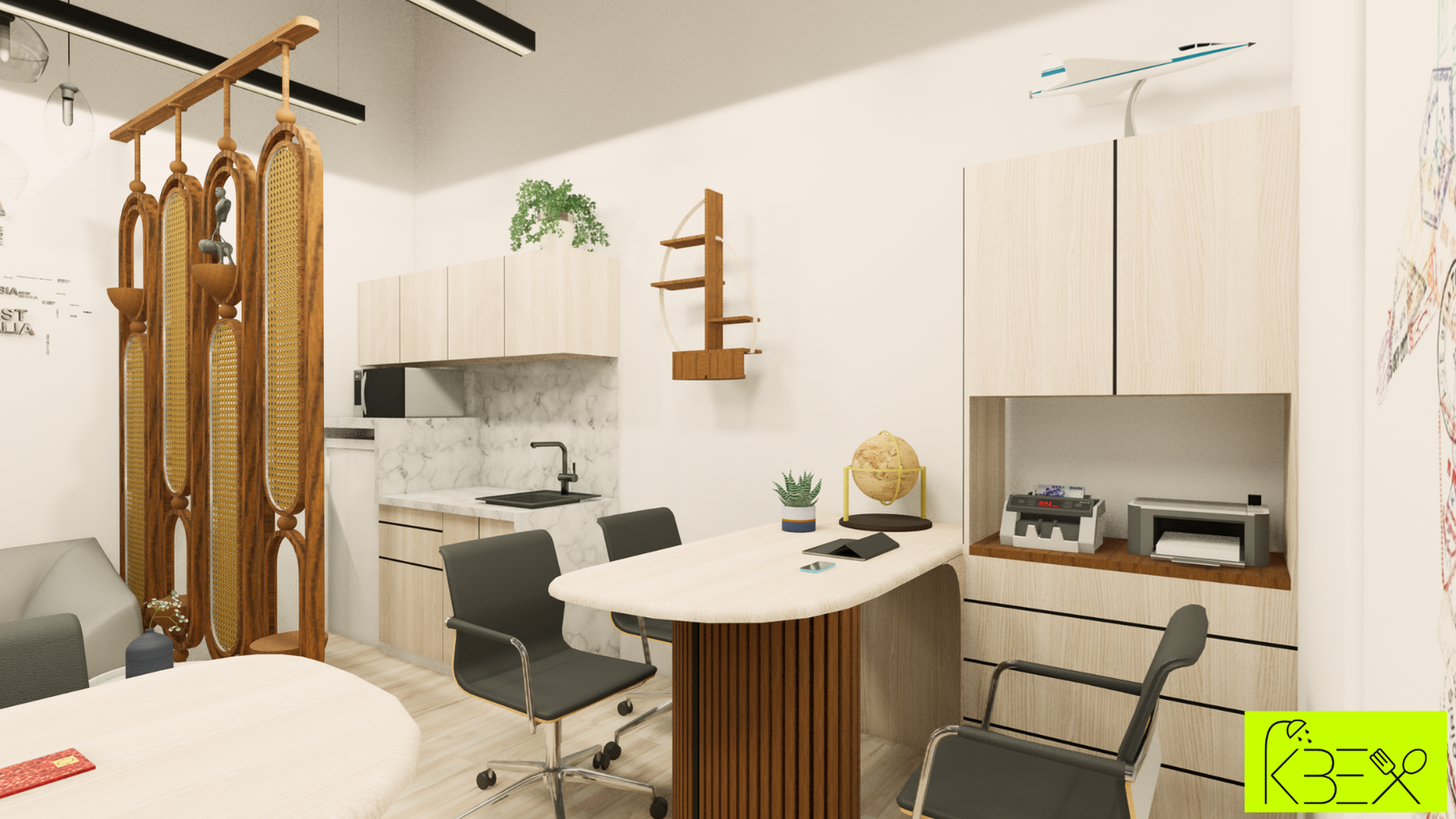 Wooden pantry corner travel office Motera KBEX