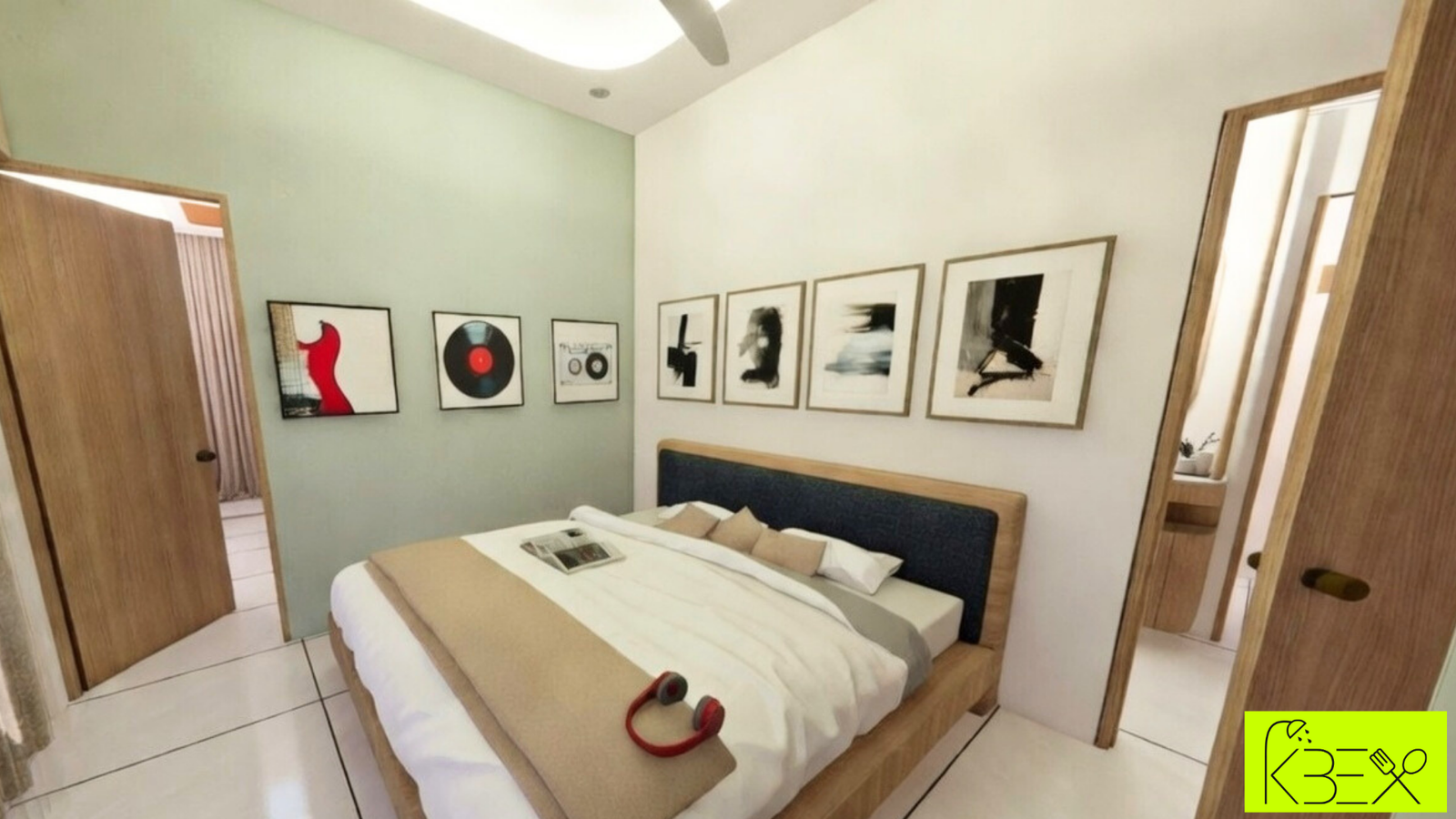 Master bedroom wall art 3BHK Shilaj KBEX