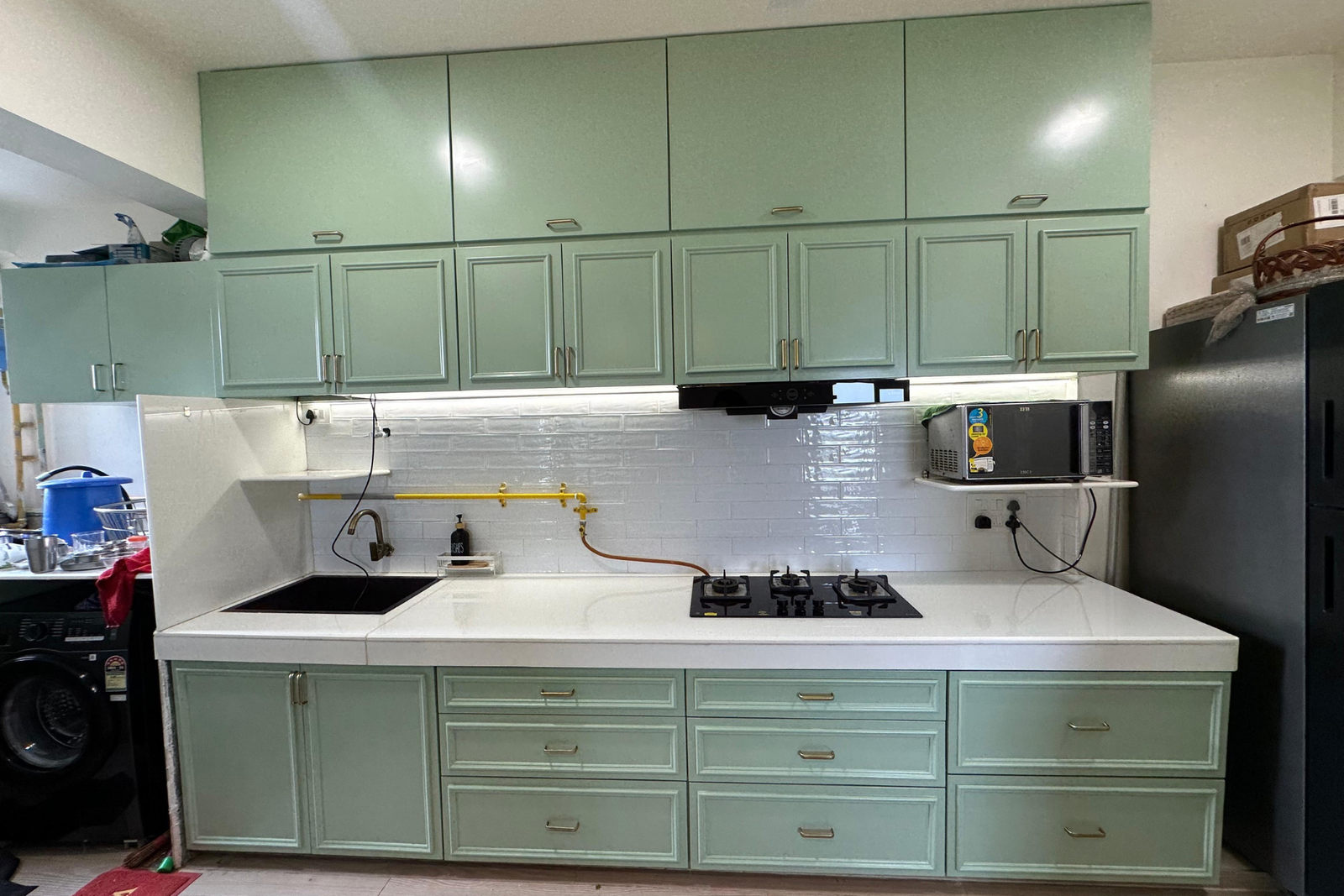 Modular kitchen sage green Shela KBEX